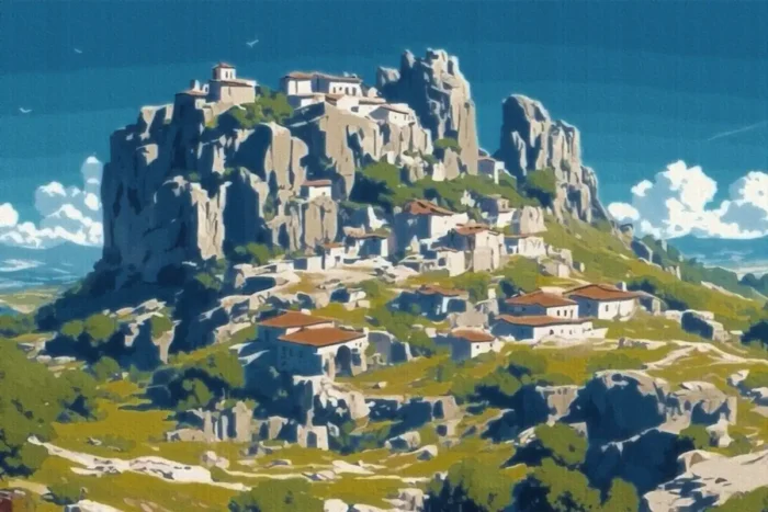 Cliffside Haven Oyuncu Halısı - Görsel 1