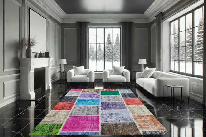 Patchwork Mozaik Yıkanabilir Halı - Görsel 3