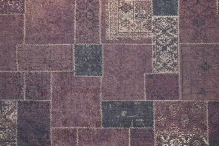 Crimson Patchwork Yıkanabilir Halı - Görsel 1