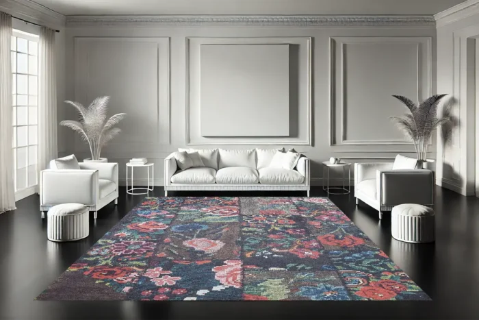 Bahçe Patchwork Yıkanabilir Halı - Görsel 4