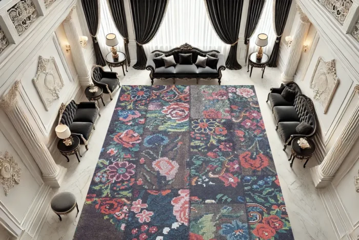 Bahçe Patchwork Yıkanabilir Halı - Görsel 2