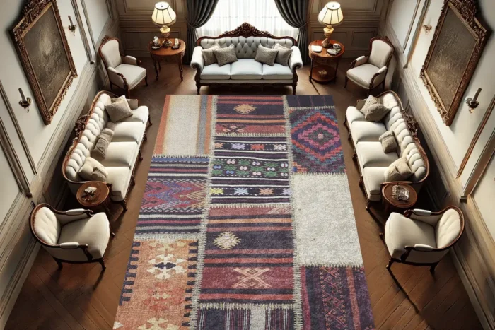 Antik Patchwork Yıkanabilir Halı - Görsel 2