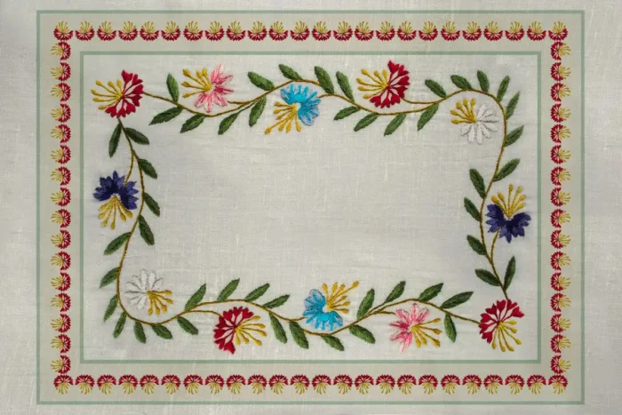Çiçekli Heirloom Yıkanabilir Halı - Görsel 1