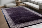 Lüks Yunan Anahtarı Kenarlı Yıkanabilir Halı - Görsel 3