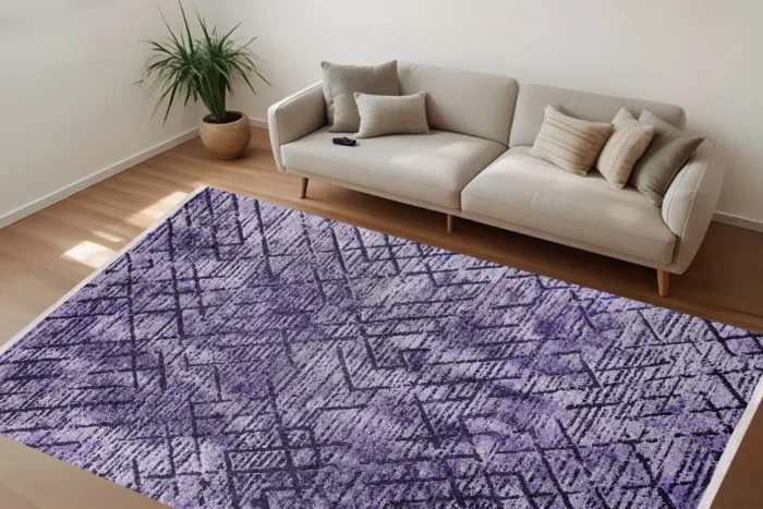 Ametist Geometrik Yıkanabilir Halı - Görsel 2