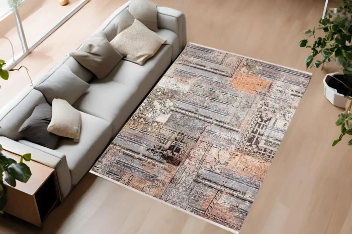 Vintage Patchwork Yıkanabilir Halı - Görsel 2