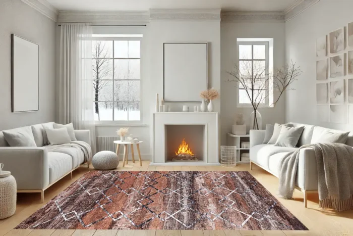 Rustik Trellis Yıkanabilir Halı - Görsel 3