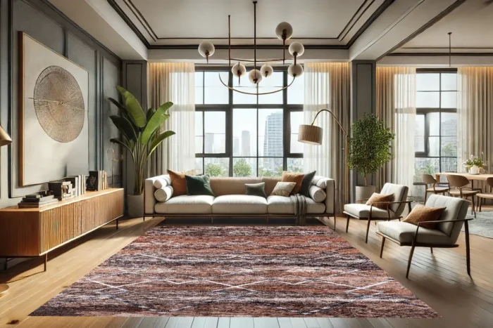 Rustik Trellis Yıkanabilir Halı - Görsel 2