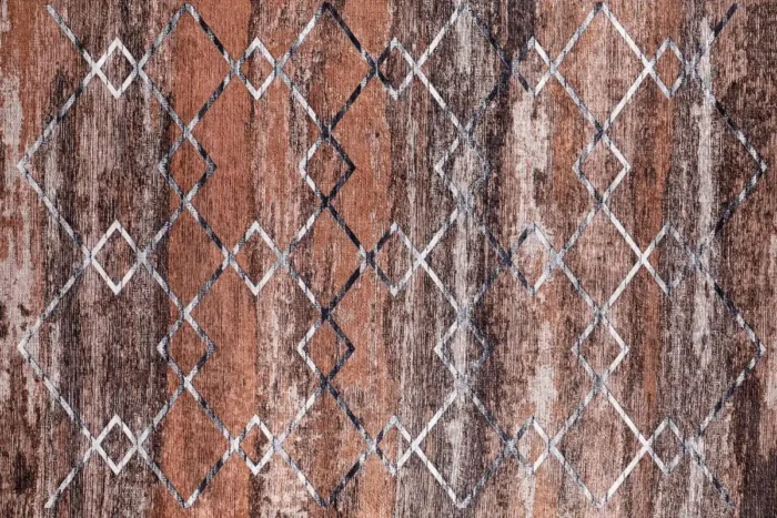 Rustik Trellis Yıkanabilir Halı - Görsel 1