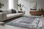 Urban Distressed Çerçeve Yıkanabilir Halı - Görsel 4