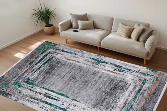 Urban Distressed Çerçeve Yıkanabilir Halı - Görsel 2