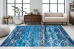 Azure Diamond Elegance Yıkanabilir Halı - Görsel 4