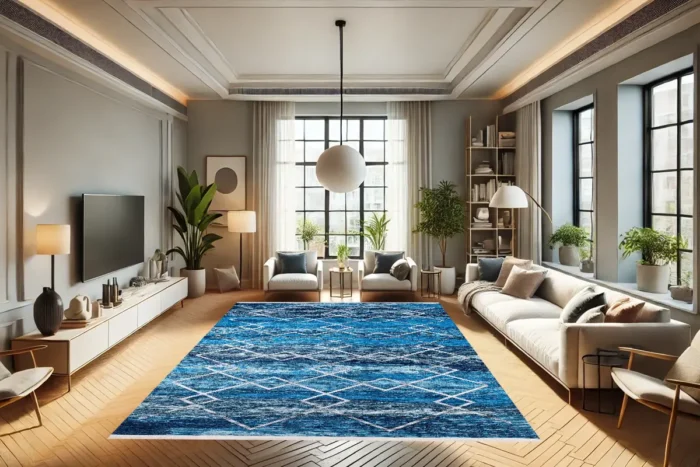 Azure Diamond Elegance Yıkanabilir Halı - Görsel 3