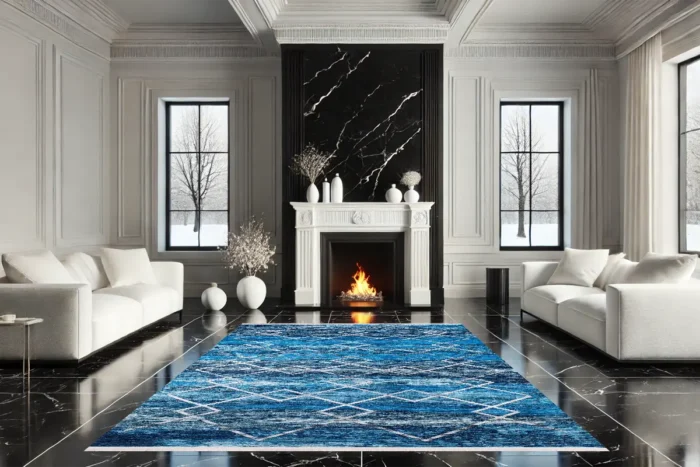 Azure Diamond Elegance Yıkanabilir Halı - Görsel 2