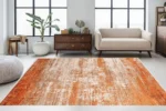 Amber Glow Rustic Yıkanabilir Halı - Görsel 4