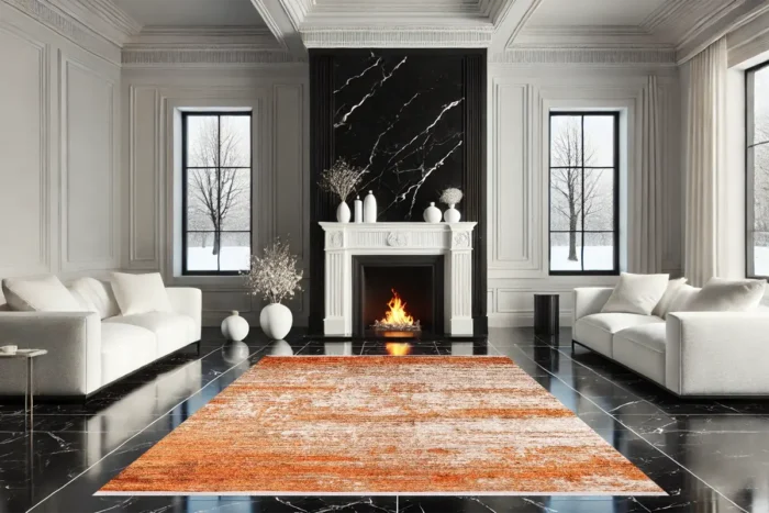 Amber Glow Rustic Yıkanabilir Halı - Görsel 2