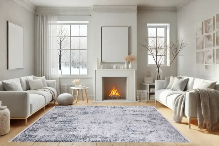 Vintage Elegance Gri Yıkanabilir Halı - Görsel 3