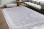 Klasik Border Gri Yıkanabilir Halı - Görsel 3