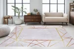 Golden Geometry Yıkanabilir Halı - Görsel 4
