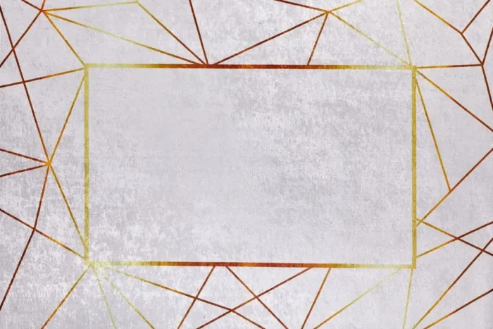 Golden Geometry Yıkanabilir Halı - Görsel 1