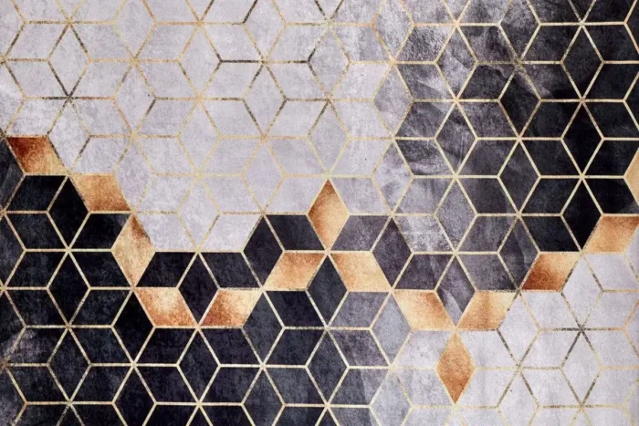 Modern Geometrik Lüks Yıkanabilir Halı - Görsel 1