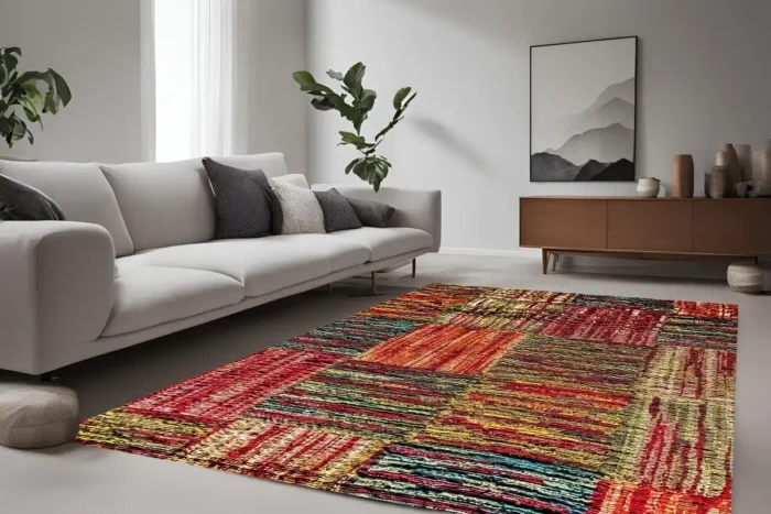 Gökkuşağı Patchwork Yıkanabilir Halı - Görsel 4