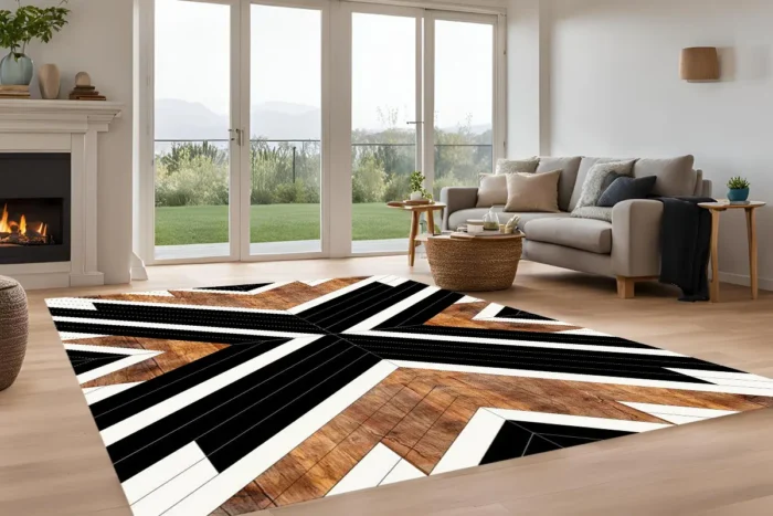 Bold Chevron Luxe Yıkanabilir Halı - Görsel 4