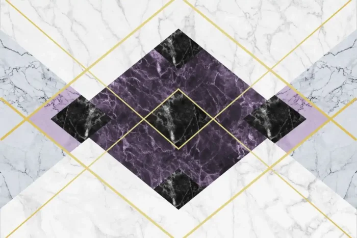 Ametist Lüks Geometrik Yıkanabilir Halı - Görsel 1