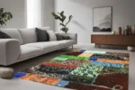 Vintage Patchwork Renkleri Yıkanabilir Halı - Görsel 4