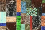 Vintage Patchwork Renkleri Yıkanabilir Halı