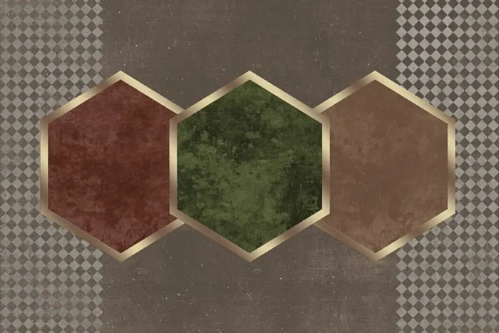 Hexagonal Harmony Yıkanabilir Halı - Görsel 1