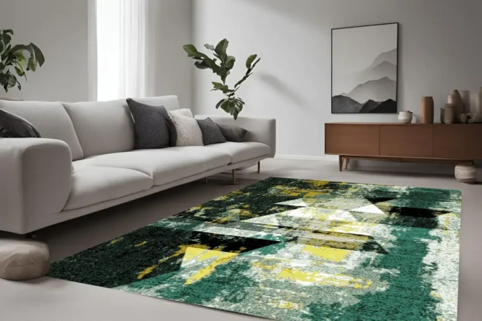 Emerald Geo Soyut Yıkanabilir Halı - Görsel 4