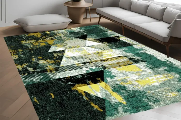 Emerald Geo Soyut Yıkanabilir Halı - Görsel 3