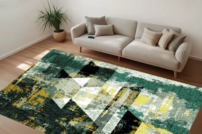 Emerald Geo Soyut Yıkanabilir Halı - Görsel 2