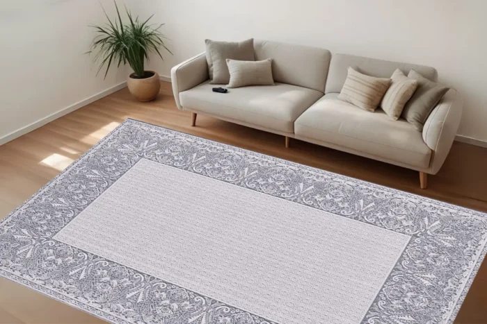 Silver Grace Süslü Yıkanabilir Halı - Görsel 2