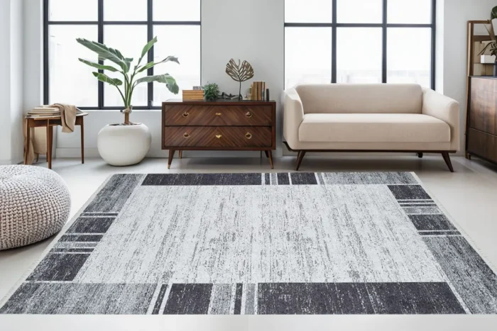 Monokrom Elegance Alan Yıkanabilir Halı - Görsel 4