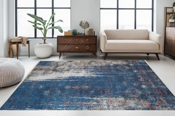 Indigo Cascade Yıkanabilir Halı - Görsel 4