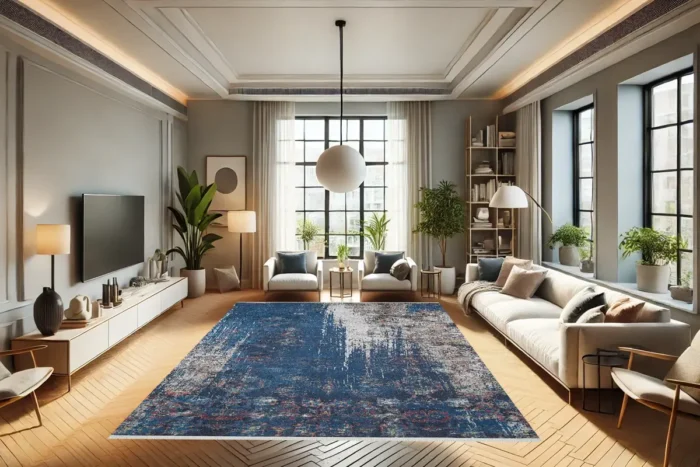 Indigo Cascade Yıkanabilir Halı - Görsel 3