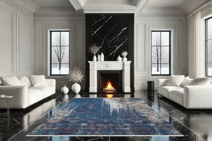 Indigo Cascade Yıkanabilir Halı - Görsel 2