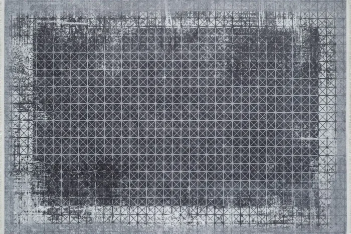 Grid Noir 2 Yıkanabilir Halı - Görsel 1