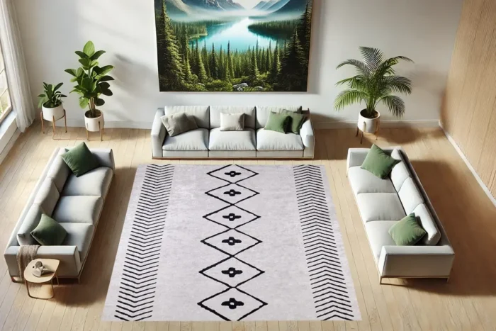 Nordic Bloom Yıkanabilir Halı - Görsel 2