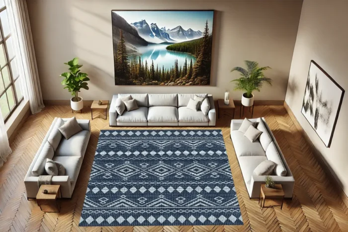 Nordic Indigo Yıkanabilir Halı - Görsel 2