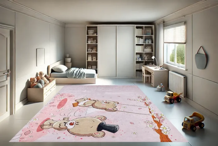 Blossom Bear Romance Çocuk Halısı - Görsel 4