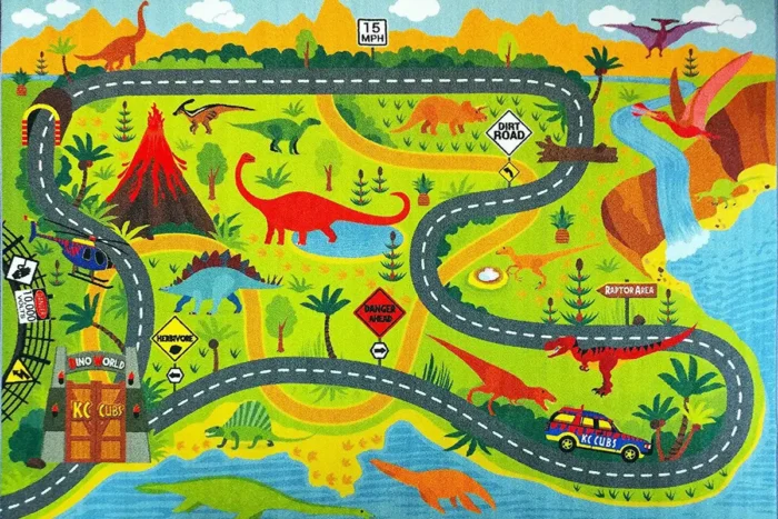 Dino World Adventure Çocuk Halısı - Görsel 1