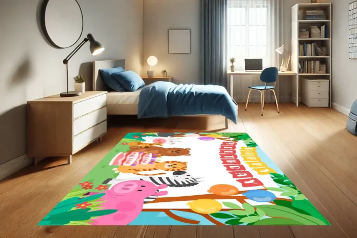 Jungle Doğum Günü Partisi Çocuk Halısı - Görsel 3