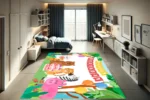 Jungle Doğum Günü Partisi Çocuk Halısı - Görsel 2