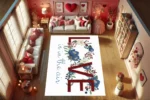 Floral Love Hava ile Yıkanabilir Halı - Görsel 2