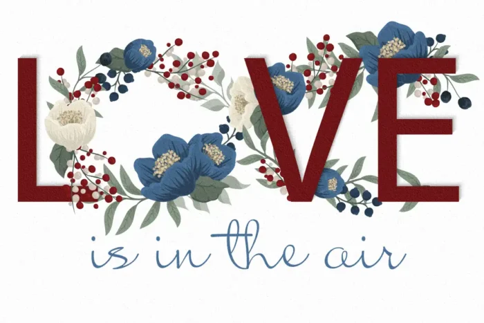 Floral Love Hava ile Yıkanabilir Halı - Görsel 1