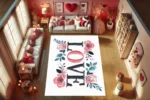 Çiçekli Kucak Romantik Halı - Görsel 3