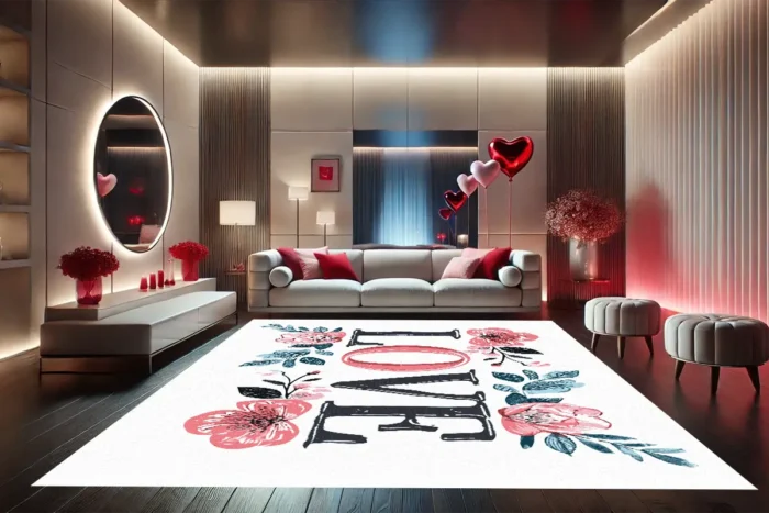 Çiçekli Kucak Romantik Halı - Görsel 2